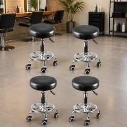 4x Comfort-Focused Adjustable Bar Stools in Various Colors