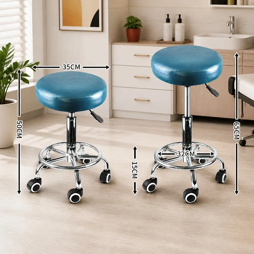 Salon Swivel Stool 360 Degree Rotation Height Adjustable Teal