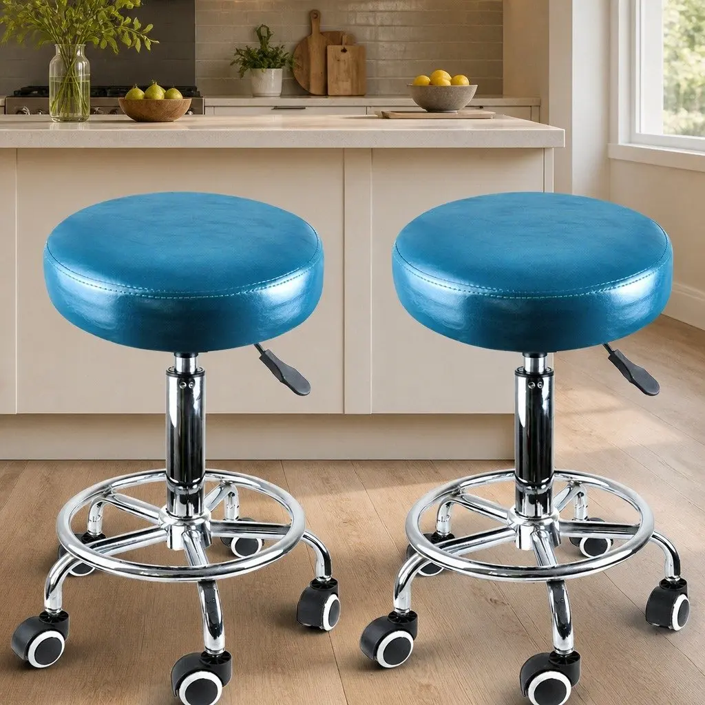 Salon Swivel Stool 360 Degree Rotation Height Adjustable Teal