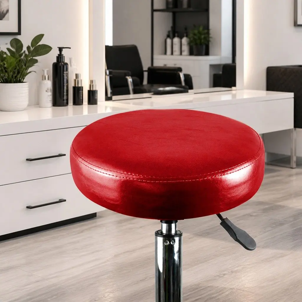 Red Salon Stool for Comfort and Mobility