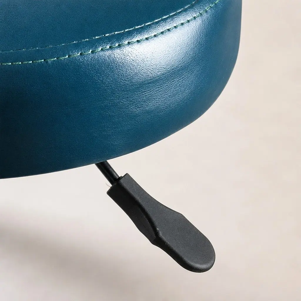 Bar Stools Salon Swivel Stool Teal PU Leather Seat Office Spa Massage Room Stool