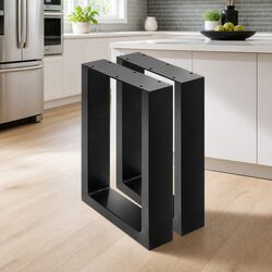 Metal Table Legs DIY Rectangular 40x30cm Set of 2 Industrial Box Design