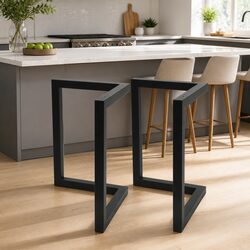 Reliable Black Metal Table Legs Set of 2 for DIY