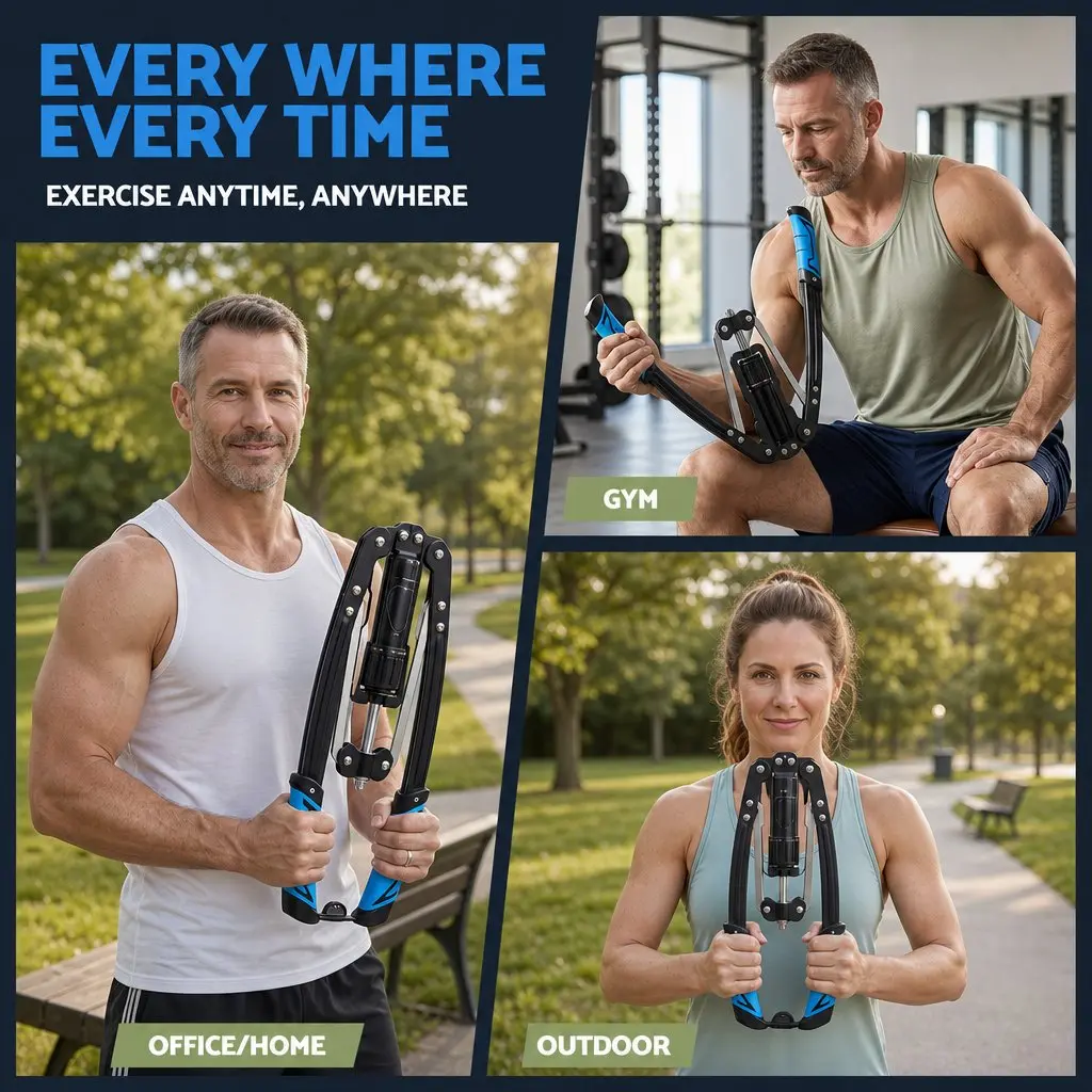 Hydraulic Arm Exerciser Chest Trainer 10-200kg Adjustable Resistance Push Pull