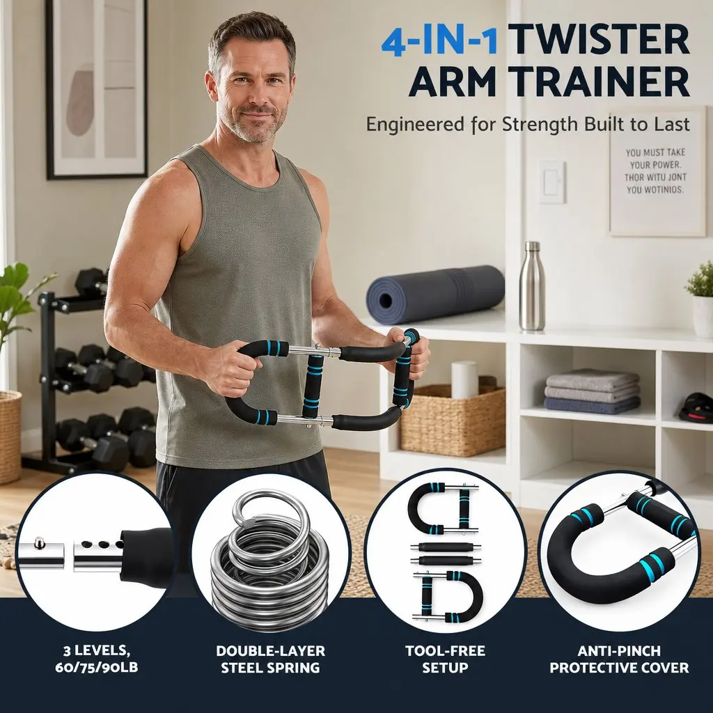 Twister Arm Exerciser 60-90lb Adjustable Resistance Chest Workout Strength