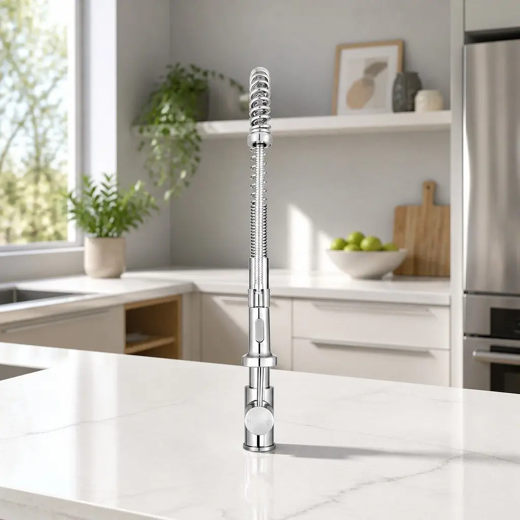 Pull Out Kitchen Mixer Tap 2 Mode Sink Faucet Swivel Gooseneck Chrome Silver