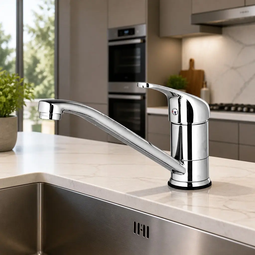 Kitchen Mixer Tap Long Spout Chrome Sink Faucet Basin Laundry Single Hole