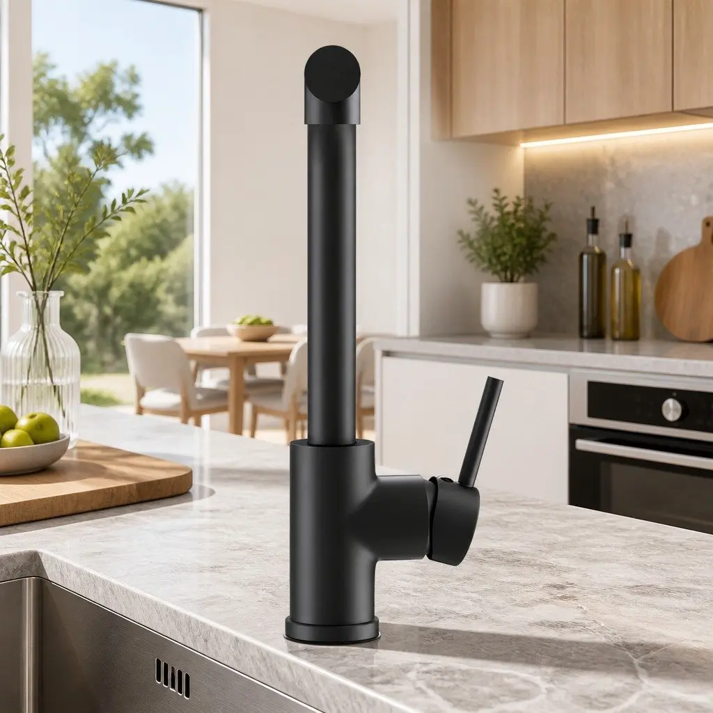 Kitchen Mixer Tap Pull Out Swivel 2 Mode Sink Basin Faucet Black Rectangle WELS