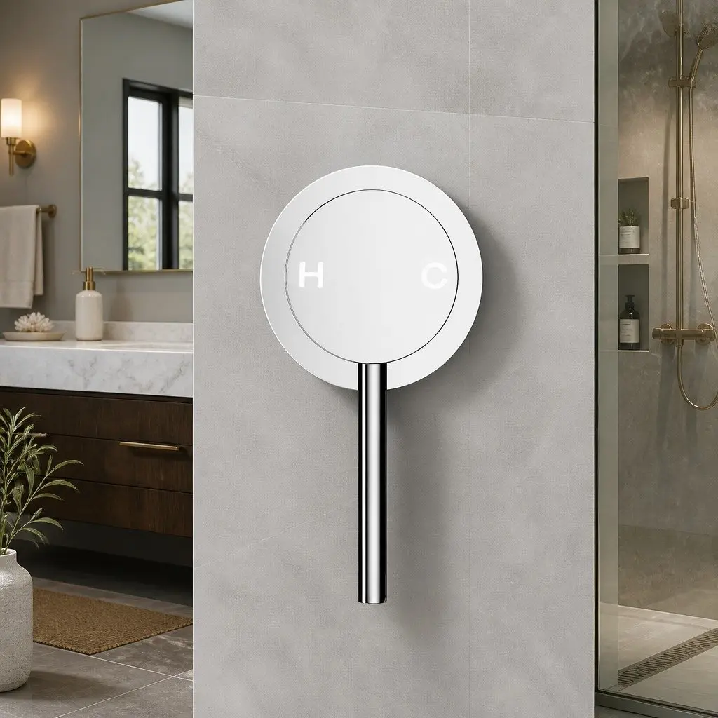 Wall-Mounted Basin Mixer Tap with Chrome Finish