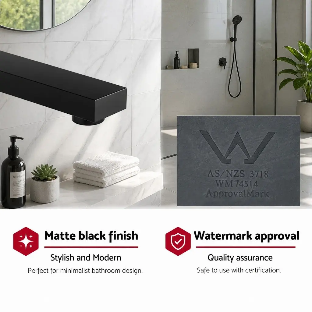 Wall Bath Spout Mixer Tap Square Swivel Bathtub Bathroom Black Matte