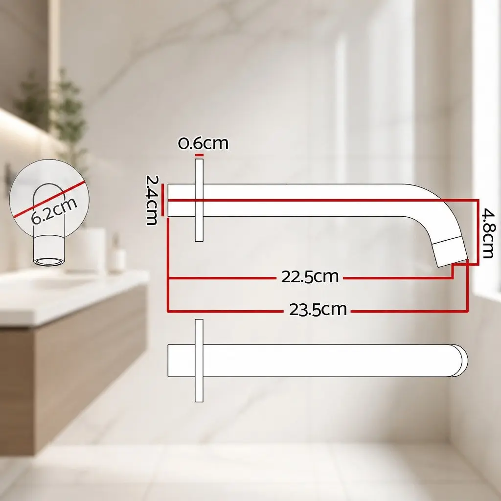 Wall Bath Spout Tap Round Shower Bathtub Mixer Chrome Silver Brass Bathroom