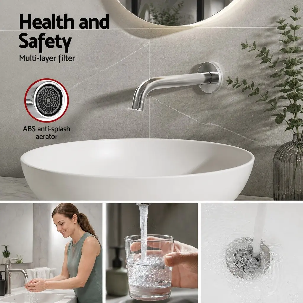 Wall Bath Spout Tap Round Shower Bathtub Mixer Chrome Silver Brass Bathroom