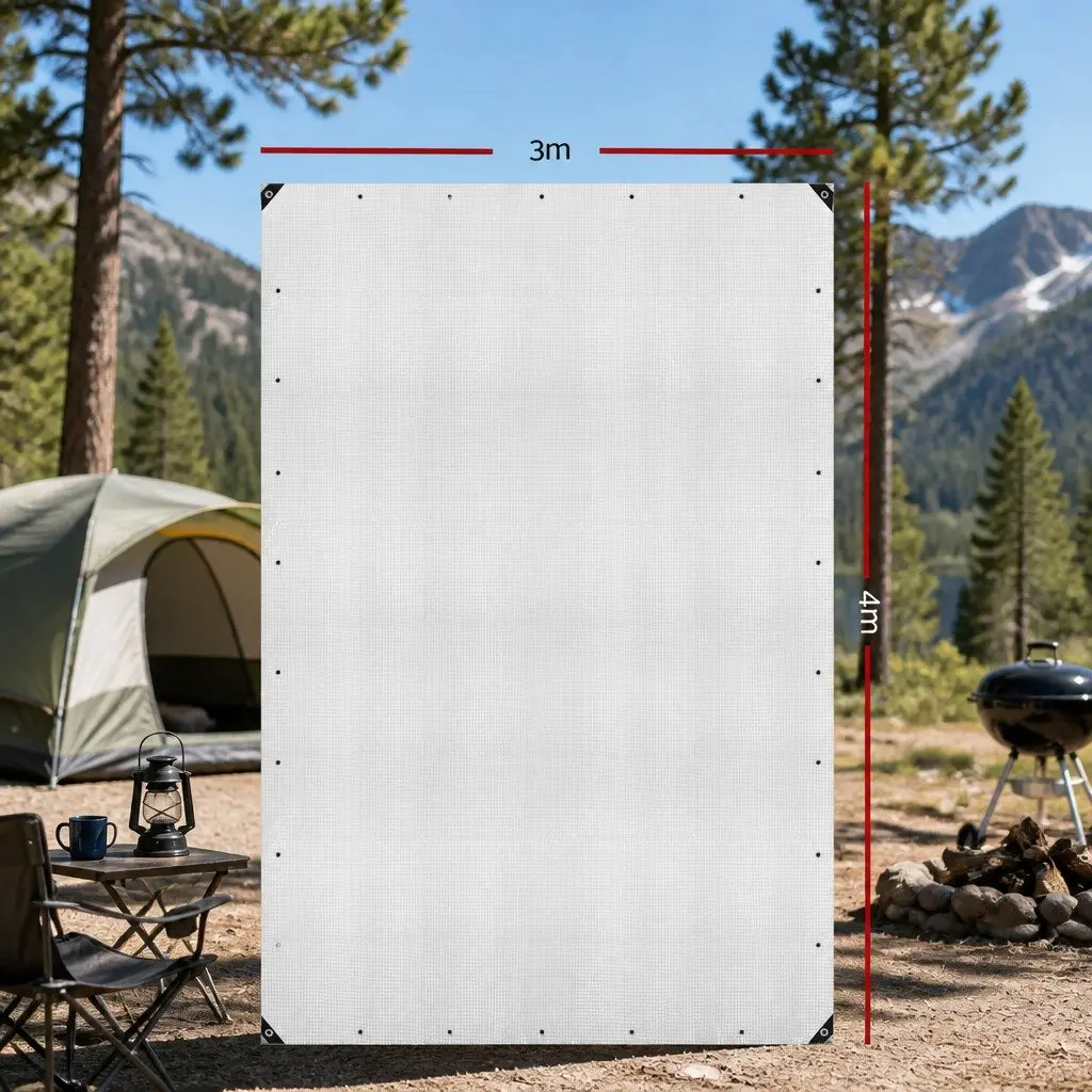Poly Tarp Waterproof 3x4m Clear Heavy Duty Camping Caravan Cover Outdoor