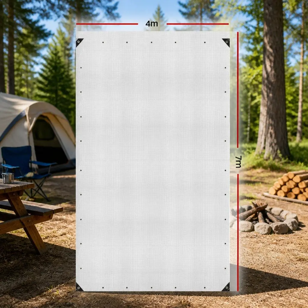 Clear Poly Tarp Outdoor Camping Cover 4x7m Heavy Duty Waterproof