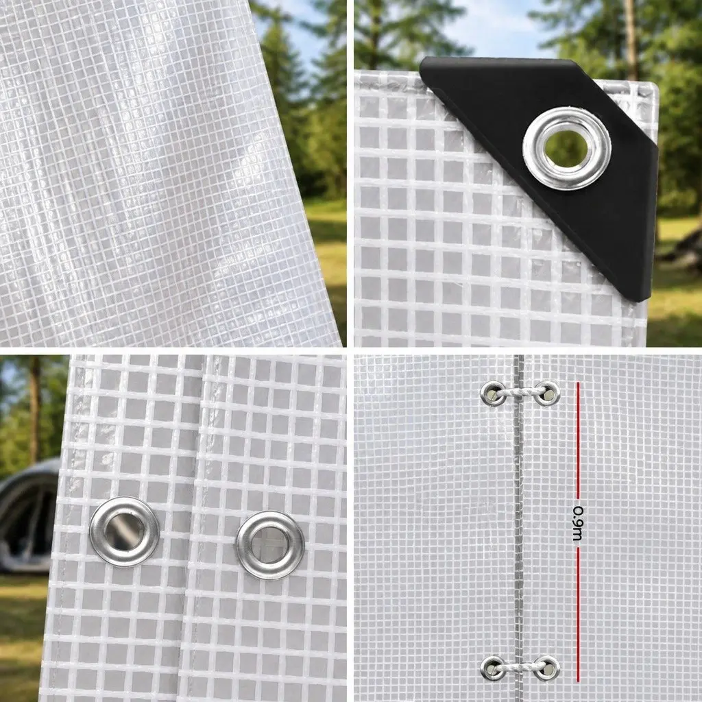 Clear Poly Tarp Outdoor Camping Cover 4x7m Heavy Duty Waterproof