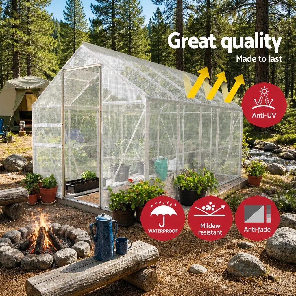 Heavy Duty Poly Tarp Waterproof Camping Cover 9x12m Clear Outdoor Protection