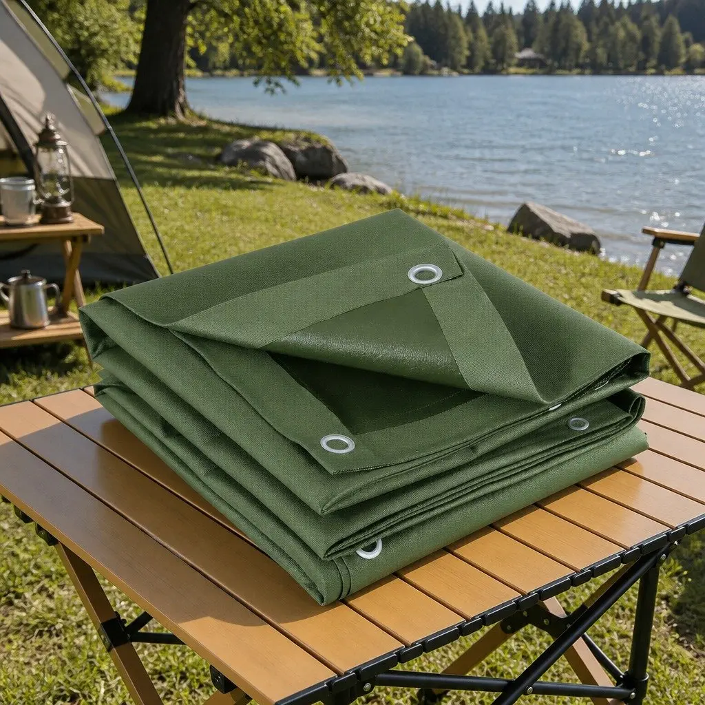 Heavy Duty Tarp Waterproof UV Resistant 2x3m Green Canvas Camping Caravan