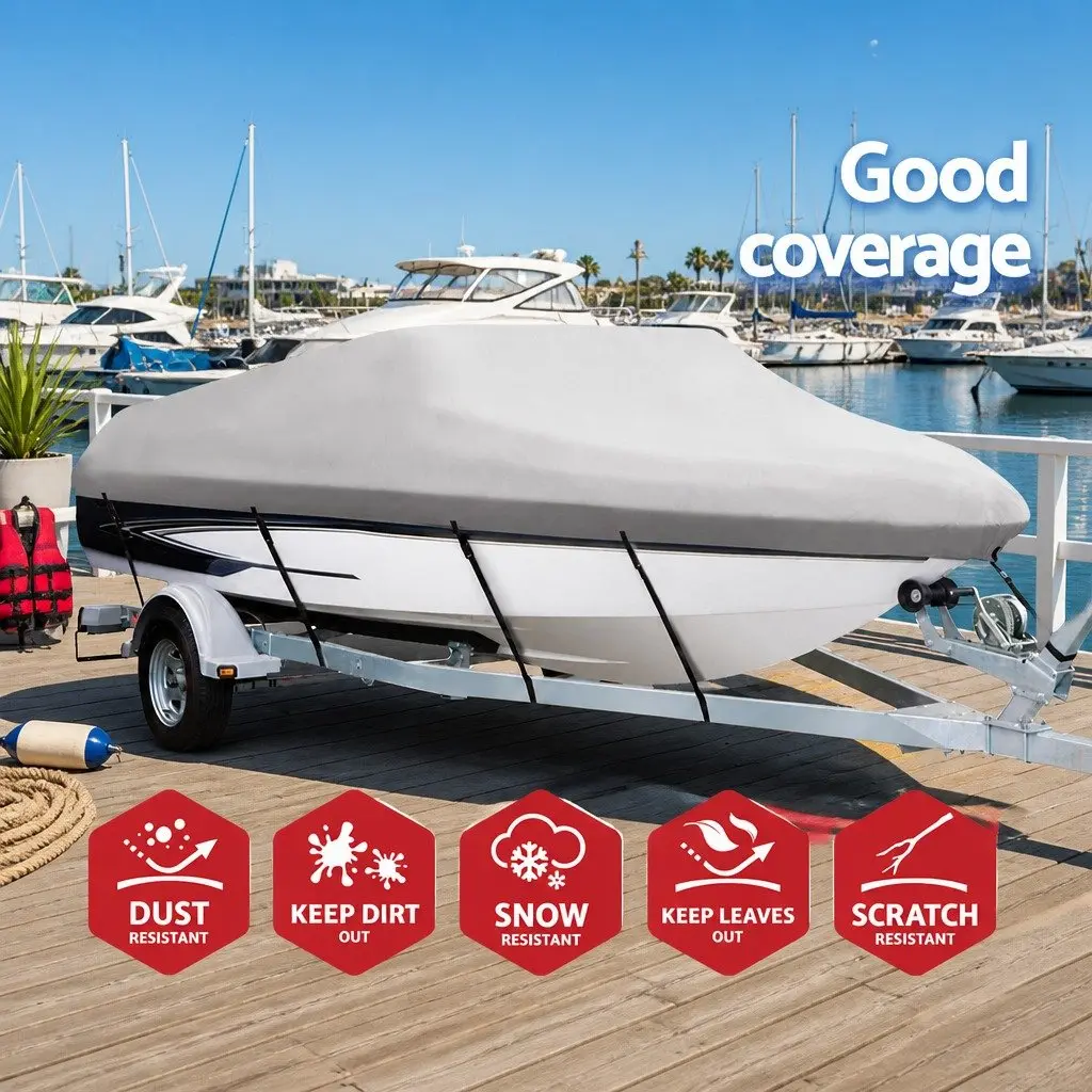 Boat Cover 16-18.5ft Trailerable Marine Grade 600D Polyester UV Mildew Resistant