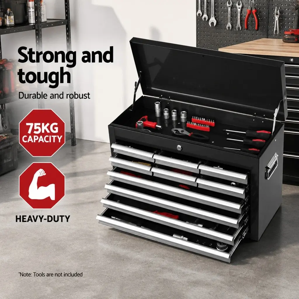 Tool Cabinet Storage Organizer 10 Drawer Garage Workshop Black Grey