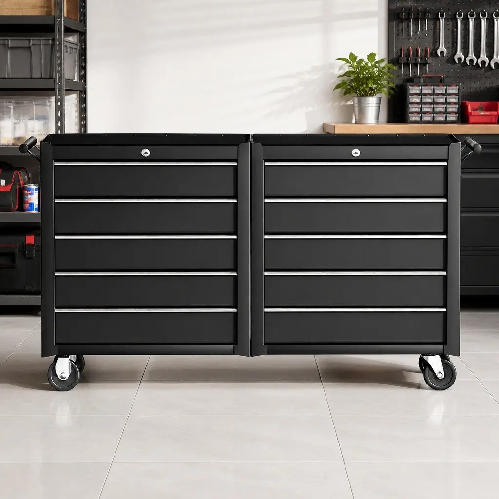 Tool Chest Trolley Storage Cabinet Organizer 10 Drawers Black