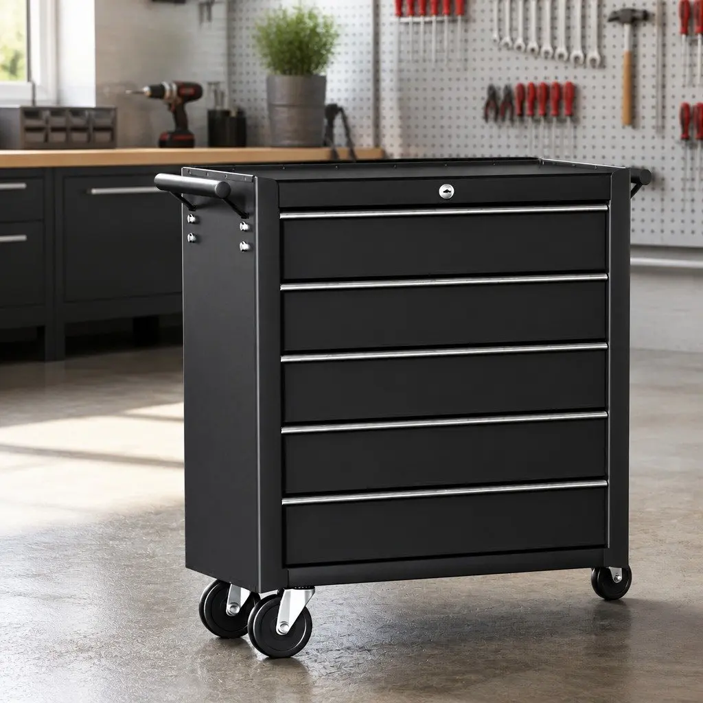 Tool Chest Trolley Storage Cabinet Organizer 10 Drawers Black