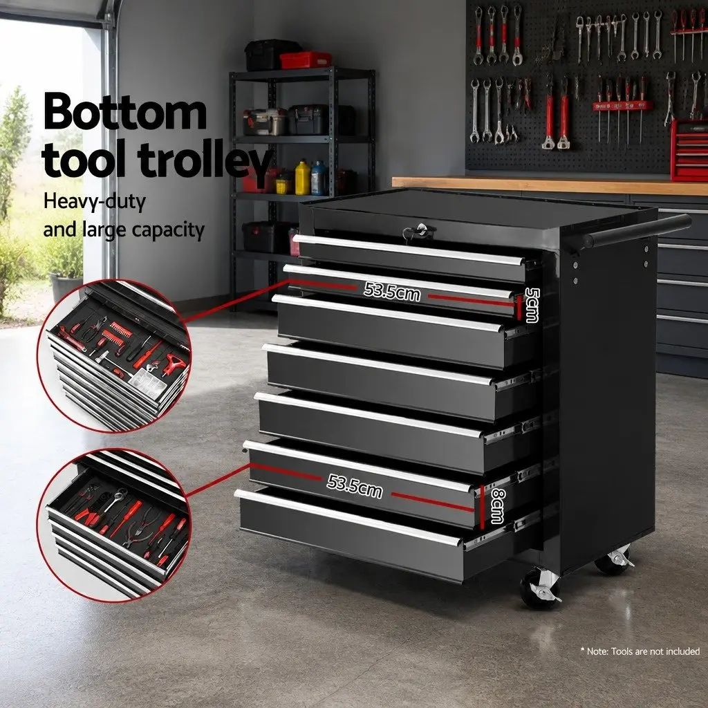 16 Drawer Tool Box Cabinet Chest Trolley Garage Storage Organizer Lockable