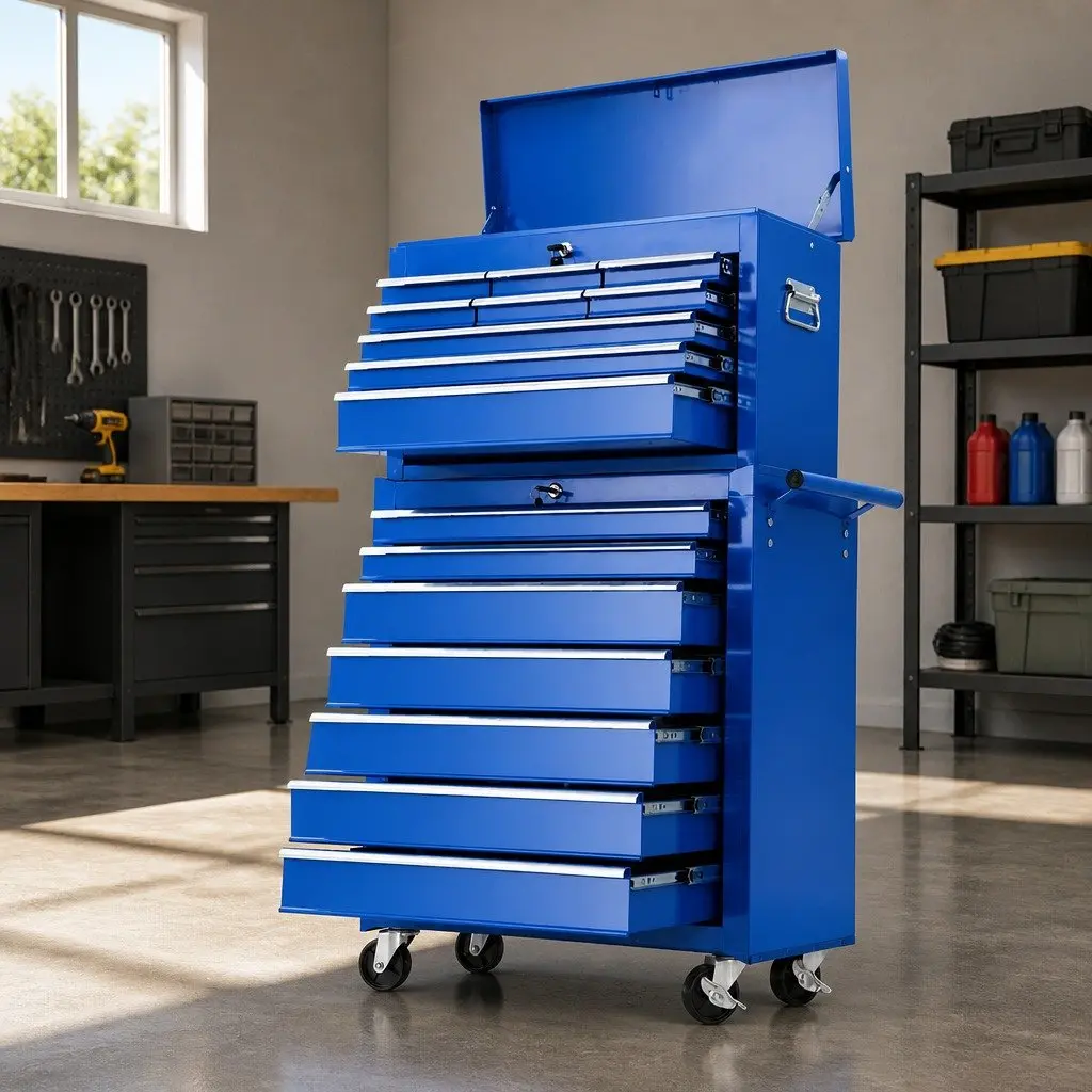 16-Drawer Tool Storage Trolley Cabinet