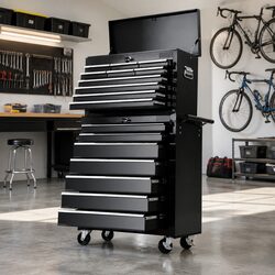 Durable 17 Drawer Tool Chest with Mobile Trolley Base