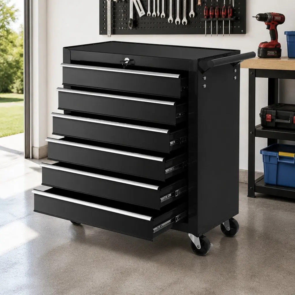 6 Drawer Tool Storage Cart on Wheels