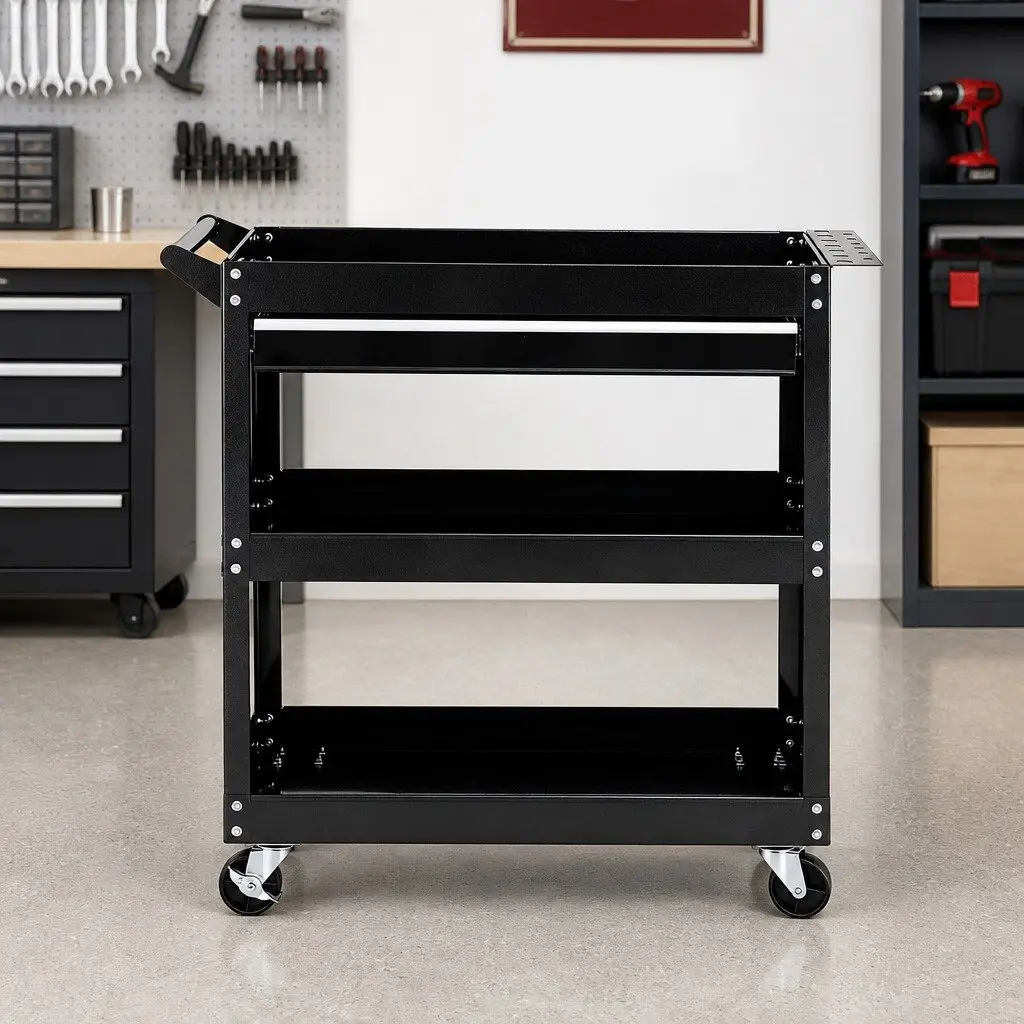 Tool Trolley Cart Rolling Cabinet with Drawers Workshop Garage Storage Organizer