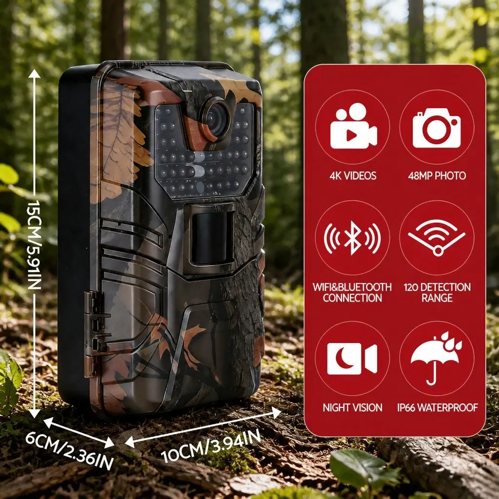 Trail Camera 4K Wildlife Surveillance 48MP Green Camo