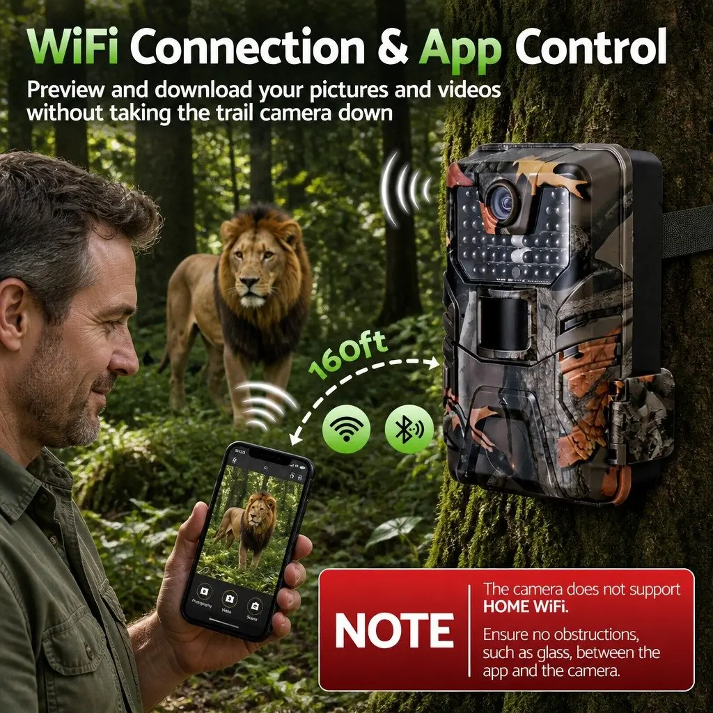 Trail Camera 4K Wildlife Surveillance 48MP Green Camo