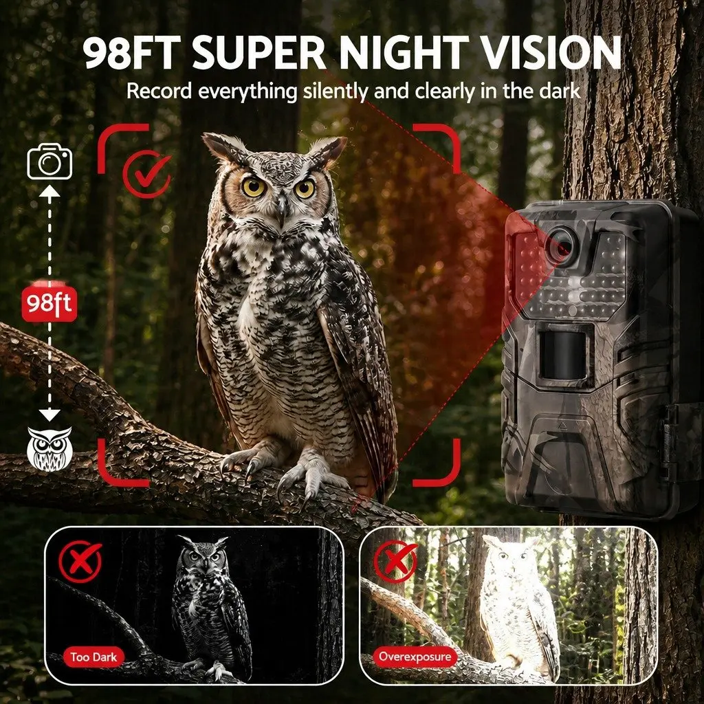 Trail Camera 4K Wildlife Surveillance 48MP Green Camo