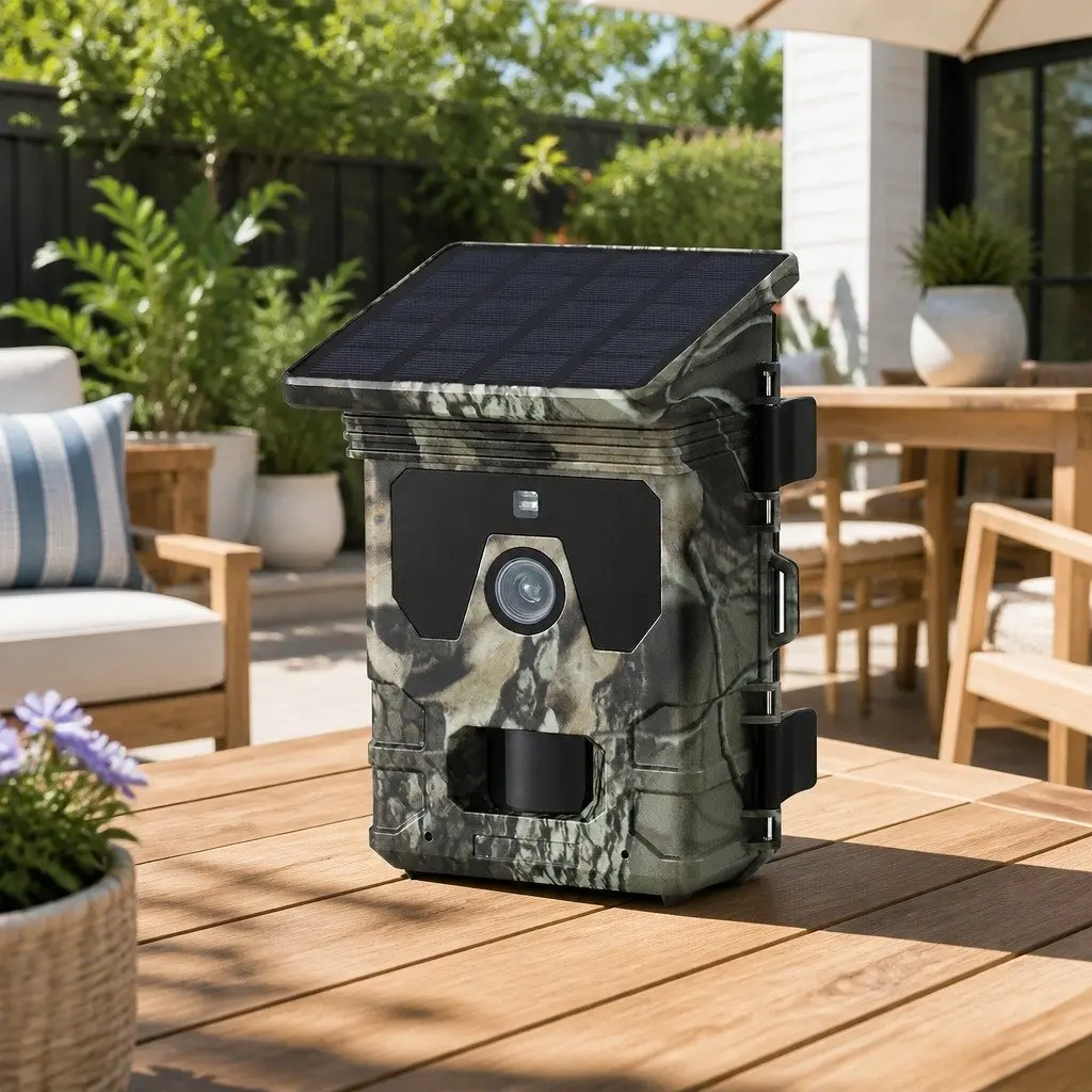 Solar Trail Camera 4K 50MP Wildlife Monitoring Infrared Night Vision Camouflage Green