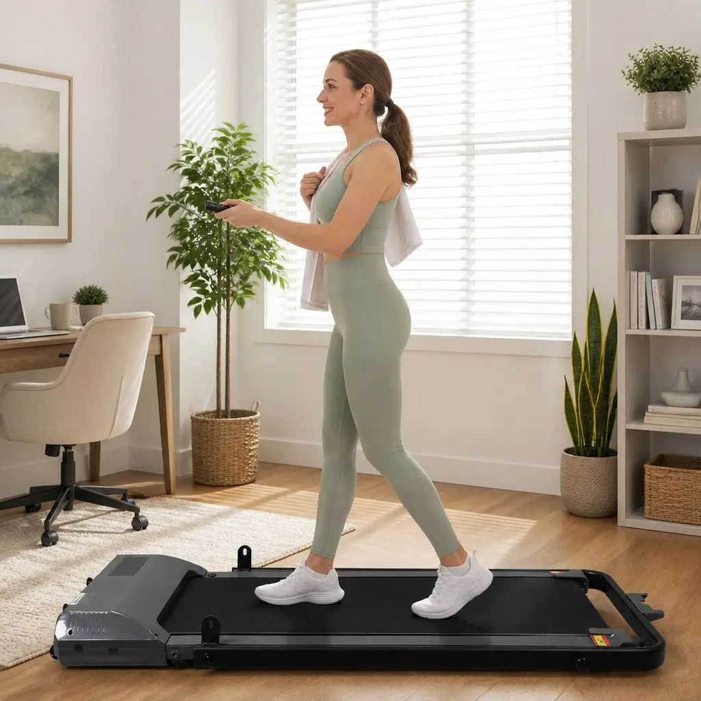 Walking Treadmill Portable Foldable Home Office Fitness 121cm x 50cm Grey