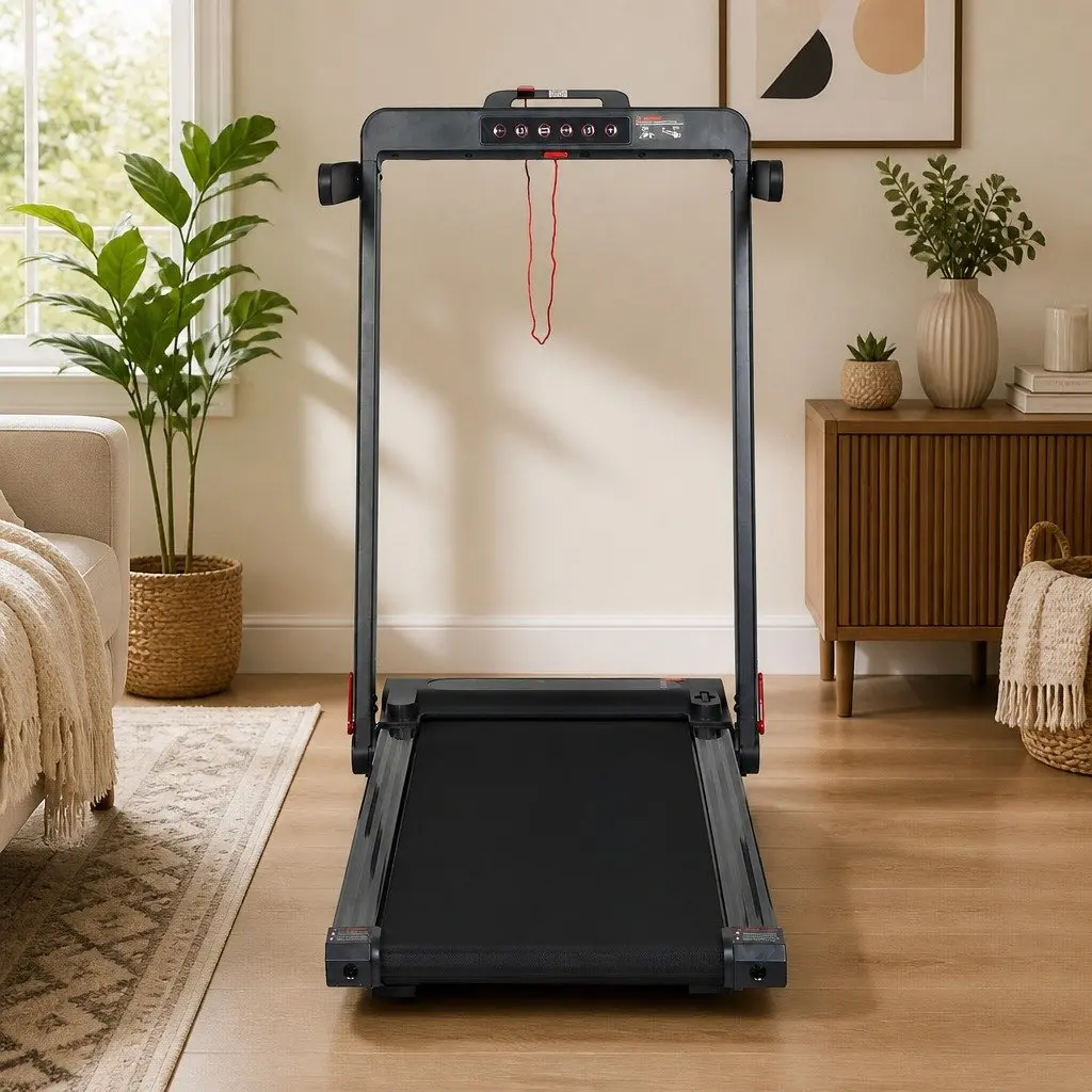 Walking Pad Treadmill 2 In 1 Home Gym Machine Manual Incline 102cm x 42cm Black Red