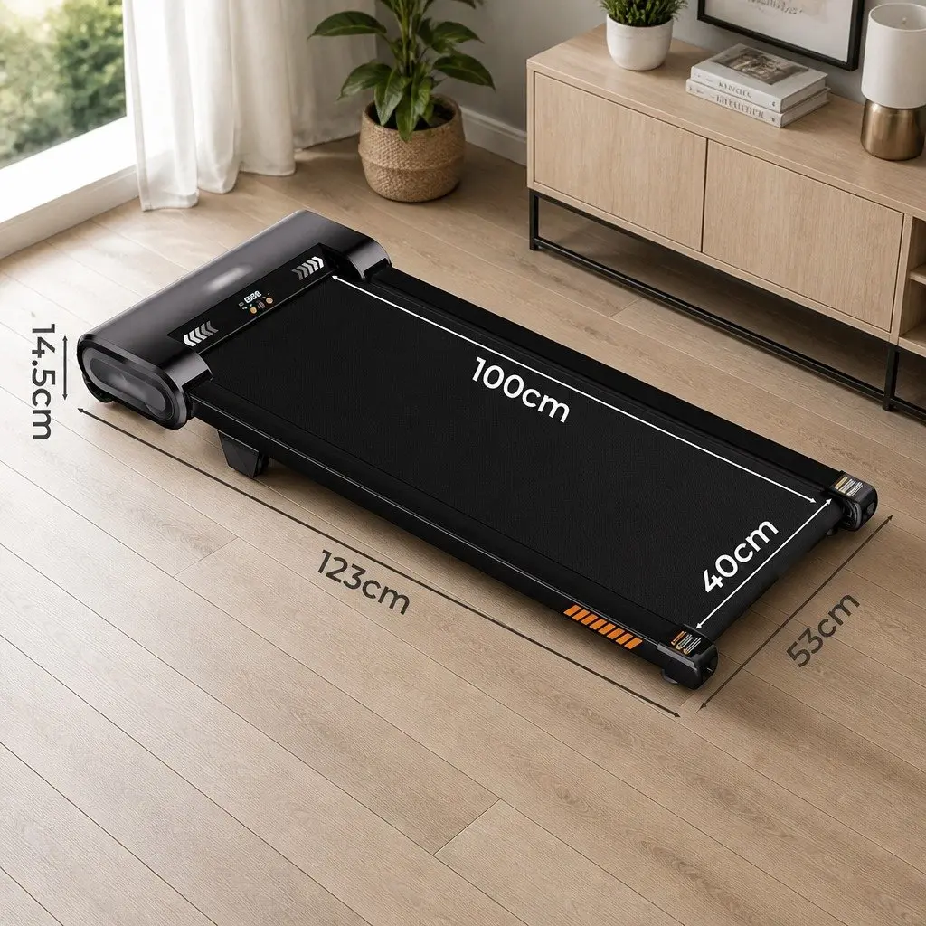 Automatic Incline Treadmill Walking Pad Electric Motor 2.5HP 6 Levels Adjustable Black
