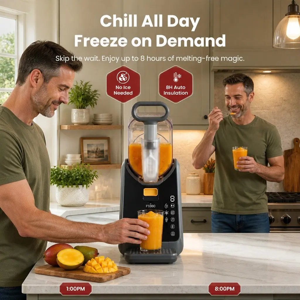 Slushie Machine 2L Frozen Drink Maker Ice Cream Maker Touchscreen Grey
