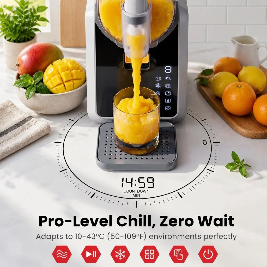 Slushie Machine 2L Frozen Drink Maker Ice Cream Maker Touchscreen Grey