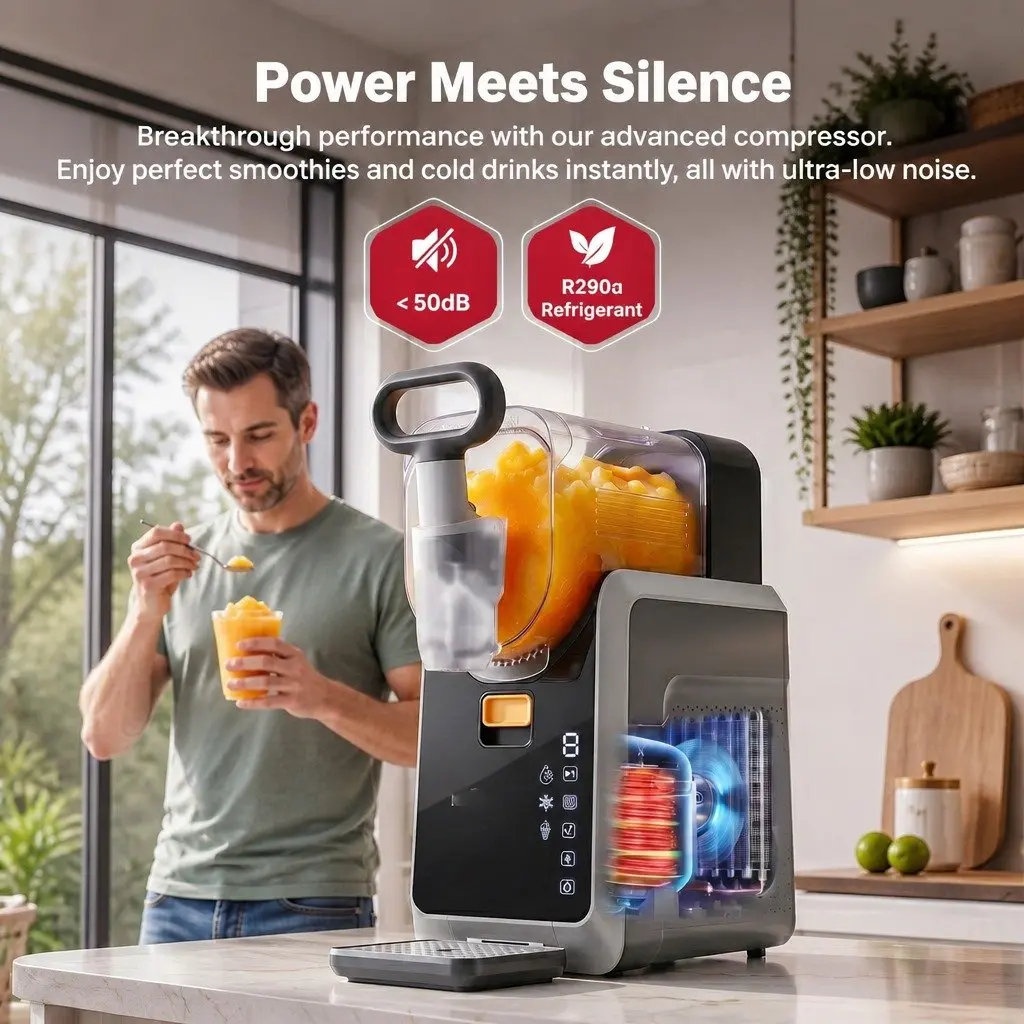 Slushie Machine 2L Frozen Drink Maker Ice Cream Maker Touchscreen Grey