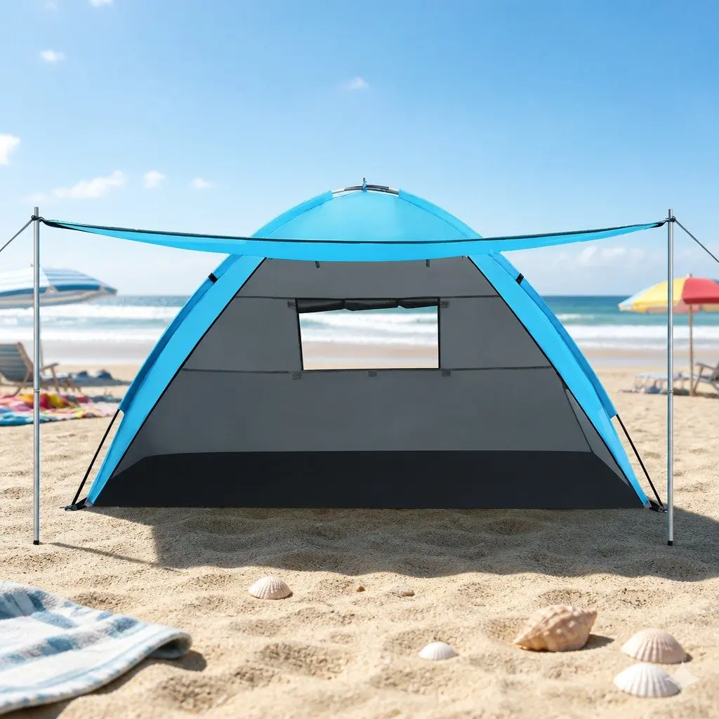 4 Person Camping Tent Portable Hiking Shelter Weather Resistant Blue