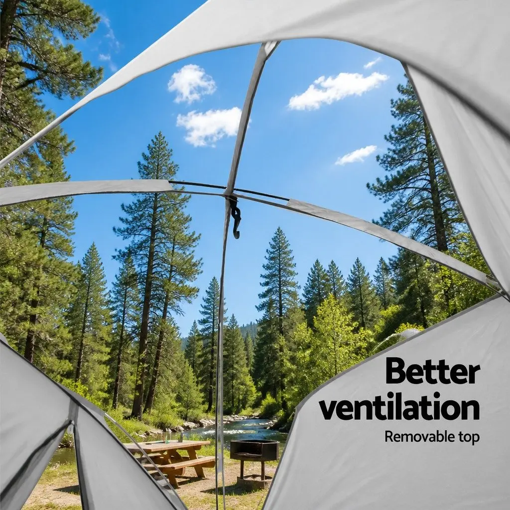 Portable Shower Tent Changing Room 120 x 120 x 215cm Green Fiberglass Poles