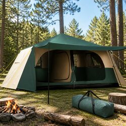 Reliable 8-Person Dome Camping Tent with Quick Setup