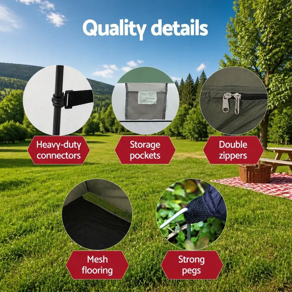 Portable Toilet Shower Tent Set 20L Outdoor Privacy Changing Room Green Grey