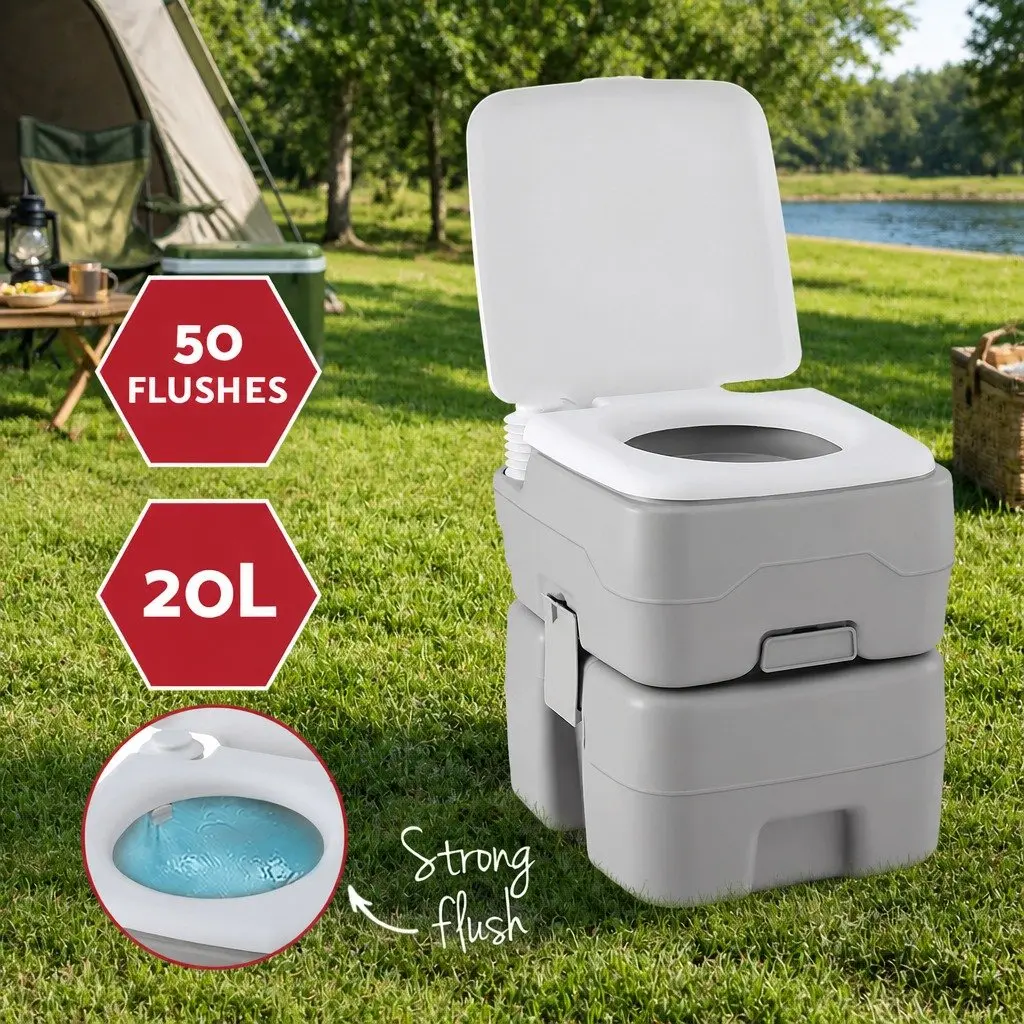 Portable Toilet Shower Tent Set 20L Outdoor Privacy Changing Room Green Grey
