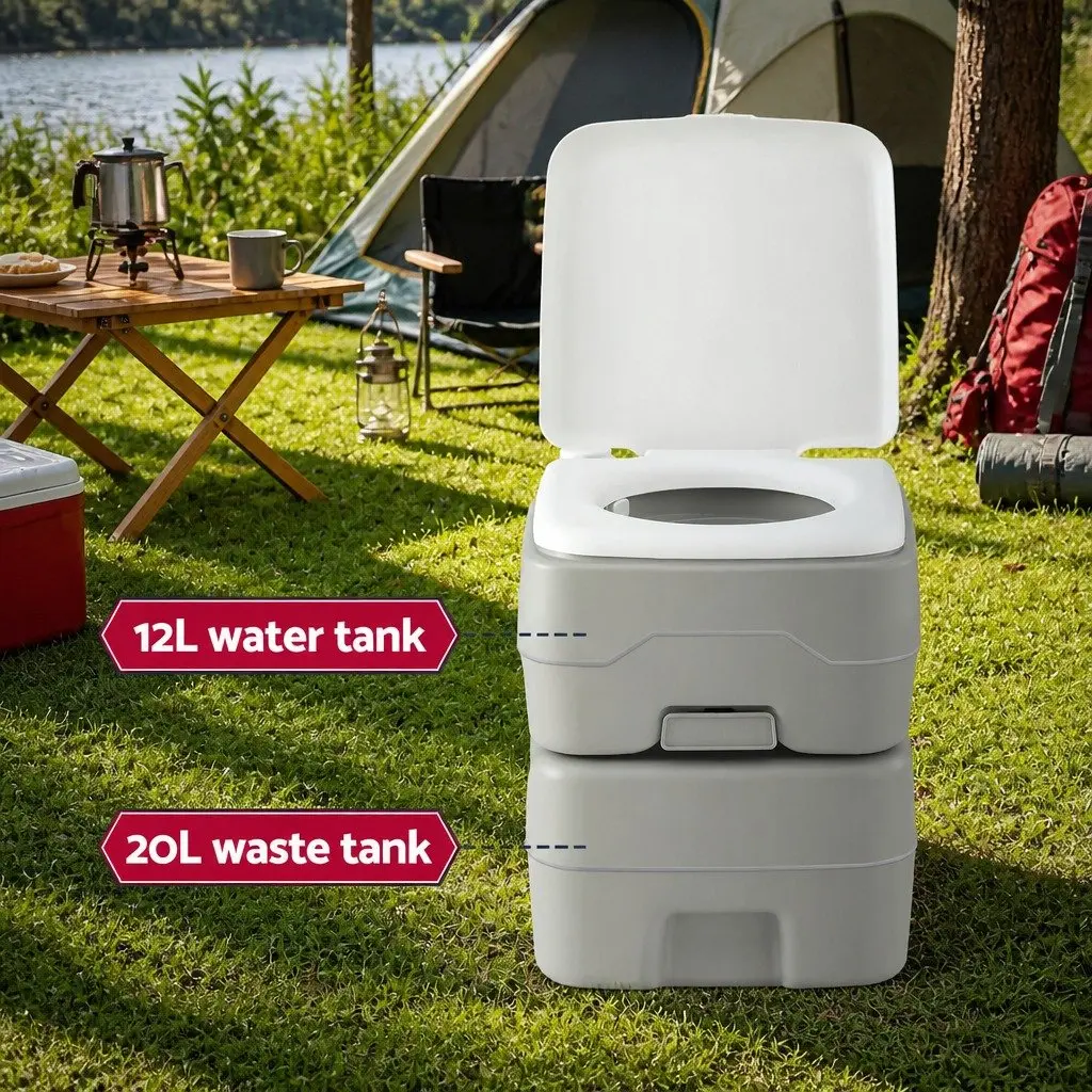 Portable Toilet Shower Tent Set 20L Outdoor Privacy Changing Room Green Grey