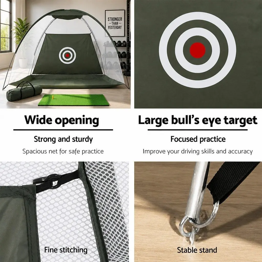 Golf Practice Net and Training Mat Set Driving Target Indoor Outdoor Home Use