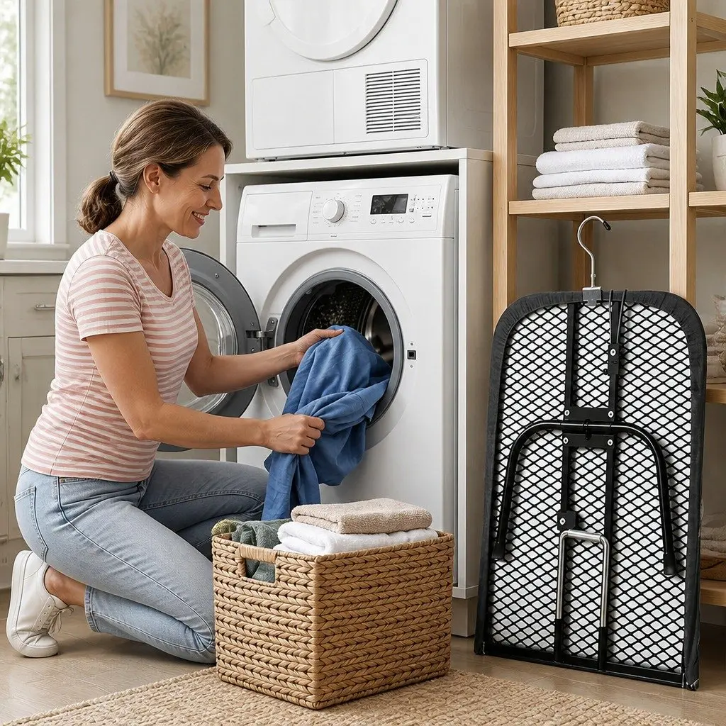 Folding Tabletop Ironing Board Heat Resistant Cotton Cover Metal Mesh Frame