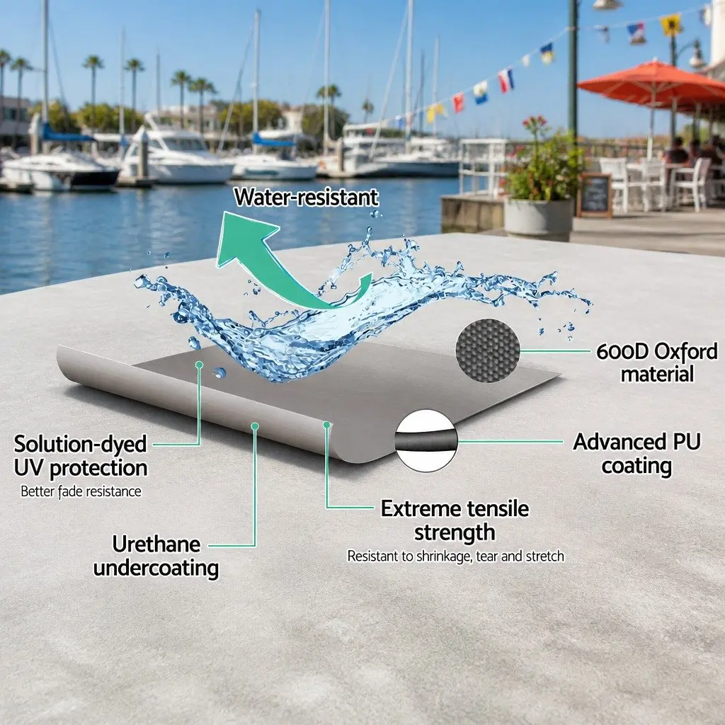 Boat Cover 17-19ft Trailerable Heavy Duty Protection 600D Polyester Grey