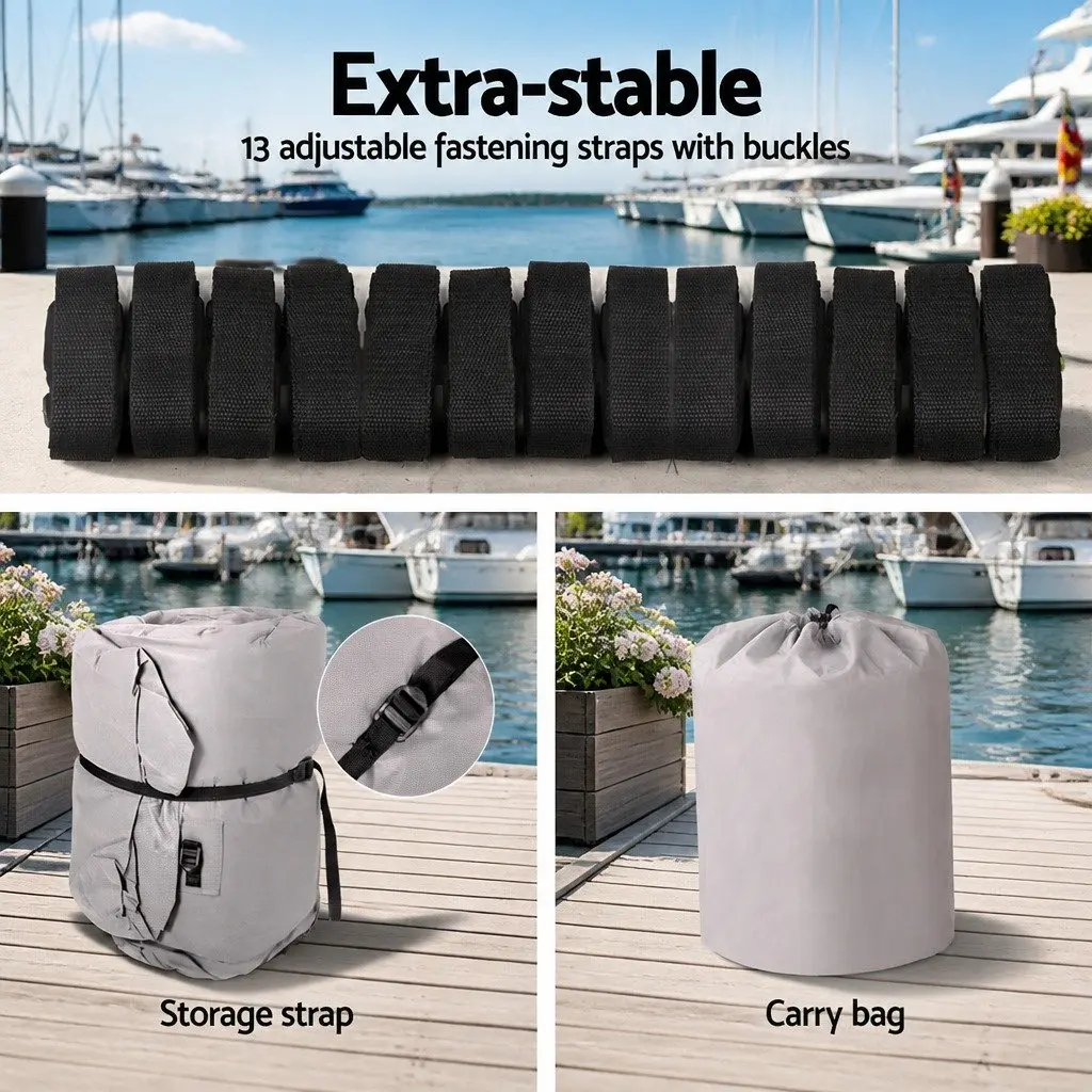Boat Cover 17-19ft Trailerable Heavy Duty Protection 600D Polyester Grey